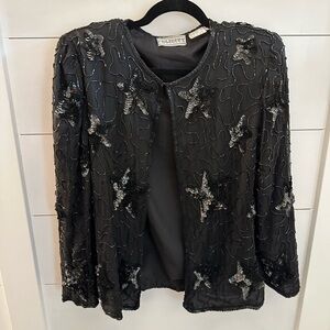 VINTAGE Y2K FELICITY PXL silk beaded woman evening party old money luxury jacket